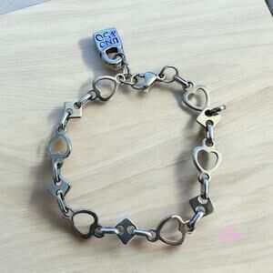 Heart Link Bracelet for 7-8” unique bracelet No Fade stainless steel